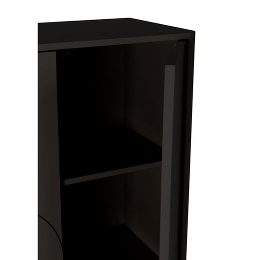 Tall wooden sideboard in black, 80 x 40 x 130 cm | Solei