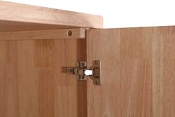 Aparador alto de madera en roble nordish y negro, 120 x 40 x 156 cm | Berg