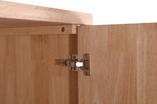 Aparador alto de madera en roble nordish y negro, 120 x 40 x 156 cm | Berg
