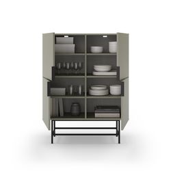 Living room set consisting of a tall sideboard and TV stand in green | Eldia