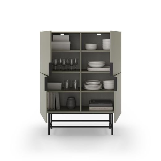 Living room set consisting of a tall sideboard and TV stand in green | Eldia