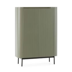 Tall wooden sideboard in green, 100 x 40 x 140 cm | Willa