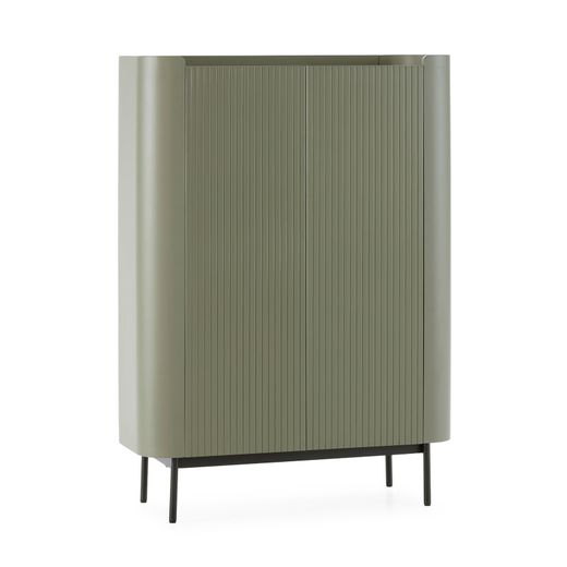 Aparador alto de madera en verde, 100 x 40 x 140 cm | Willa