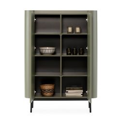 Tall wooden sideboard in green, 100 x 40 x 140 cm | Willa