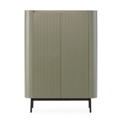 Tall wooden sideboard in green, 100 x 40 x 140 cm | Willa