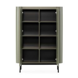 Tall wooden sideboard in green, 100 x 40 x 140 cm | Willa