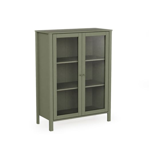 Aparador alto de madera en verde, 90 x 40 x 120 cm | Alessandra