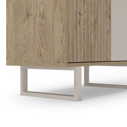Tall sideboard in wood and metal, oak and grey, 90 x 40 x 120 cm | Millay