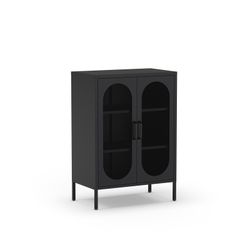 Tall metal sideboard in black, 70 x 40 x 100 cm | Diora
