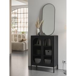 Tall metal sideboard in black, 70 x 40 x 100 cm | Diora