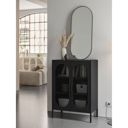 Tall metal sideboard in black, 70 x 40 x 100 cm | Diora