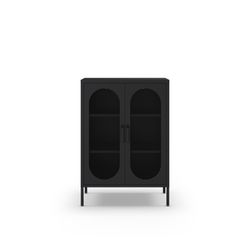 Tall metal sideboard in black, 70 x 40 x 100 cm | Diora