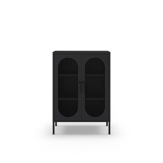 Tall metal sideboard in black, 70 x 40 x 100 cm | Diora