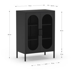 Tall metal sideboard in black, 70 x 40 x 100 cm | Diora