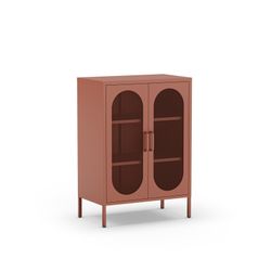 Tall metal sideboard in terracotta, 70 x 40 x 100 cm | Diora