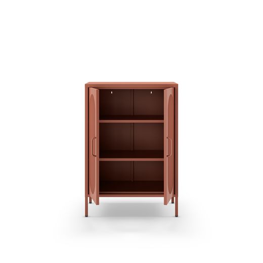 Tall metal sideboard in terracotta, 70 x 40 x 100 cm | Diora