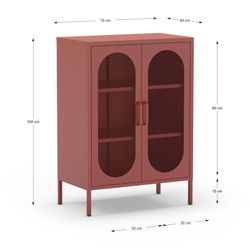 Tall metal sideboard in terracotta, 70 x 40 x 100 cm | Diora