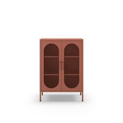 Tall metal sideboard in terracotta, 70 x 40 x 100 cm | Diora