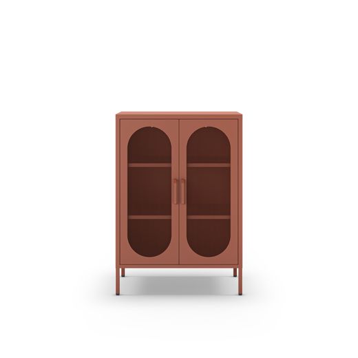 Tall metal sideboard in terracotta, 70 x 40 x 100 cm | Diora