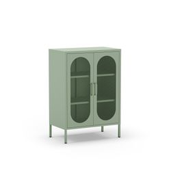 Tall metal sideboard in mint green, 70 x 40 x 100 cm | Diora