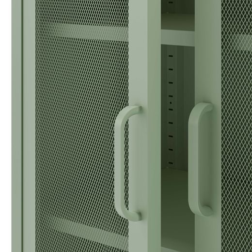 Tall metal sideboard in mint green, 70 x 40 x 100 cm | Diora