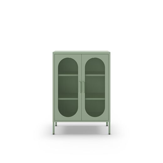 Tall metal sideboard in mint green, 70 x 40 x 100 cm | Diora