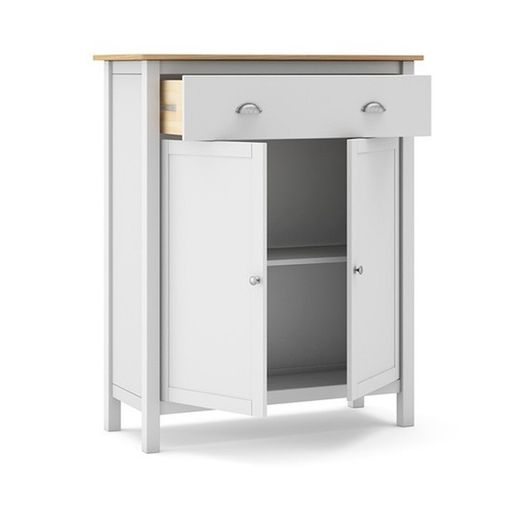 Høj skænk i hvid fyrretræ, 90 x 40 x 110 cm | tåget