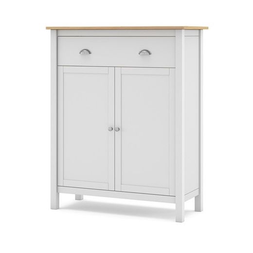 Høj skænk i hvid fyrretræ, 90 x 40 x 110 cm | tåget