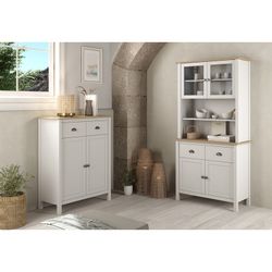 Høj skænk i hvid fyrretræ, 90 x 40 x 110 cm | tåget