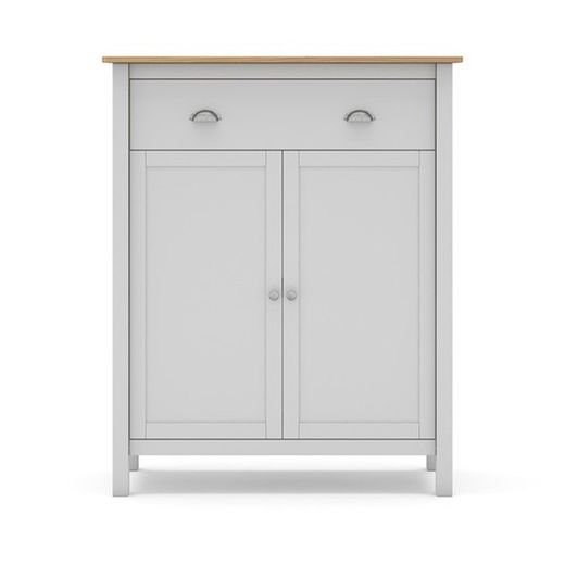 Høj skænk i hvid fyrretræ, 90 x 40 x 110 cm | tåget