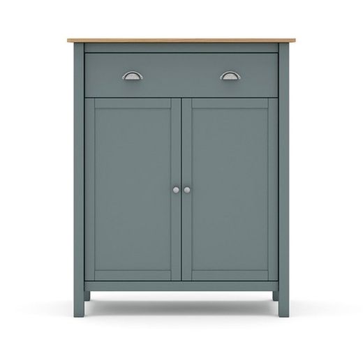 Høj skænk i grøn fyrretræ, 90 x 40 x 110 cm | tåget