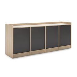 Buffet ANTARA en mélaminé gris anthracite/naturel, 184x40x76 cm