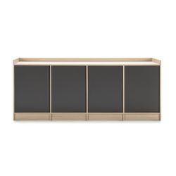 Buffet ANTARA en mélaminé gris anthracite/naturel, 184x40x76 cm