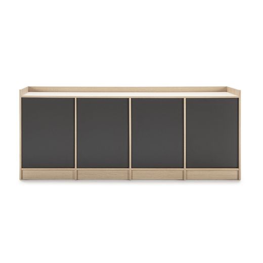 Buffet ANTARA en mélaminé gris anthracite/naturel, 184x40x76 cm