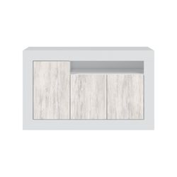 White/natural wooden sideboard, 144x42x87 cm | BALTIK