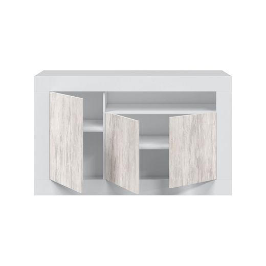 Complete living room white and natural Baltik, 3 pieces.