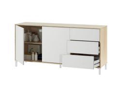 Natural/white wood sideboard, 154x41x74 cm | BROOKLYN