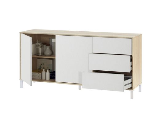 Natural/white wood sideboard, 154x41x74 cm | BROOKLYN