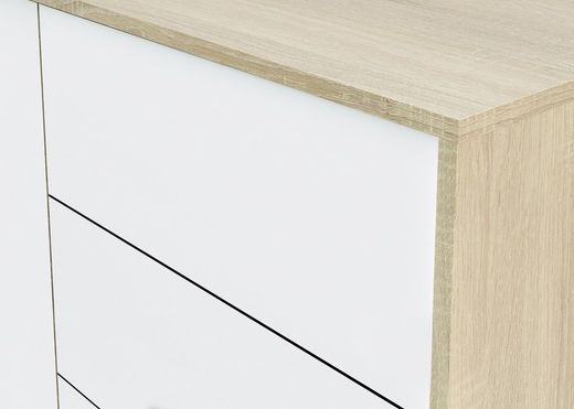 Natural/white wood sideboard, 154x41x74 cm | BROOKLYN