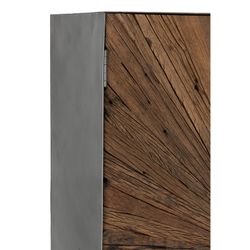 Komoda 2-Drzwiowa z Drewna Shanil Szary/Naturalny, 90x40x160 cm