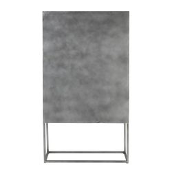 Komoda 2-Drzwiowa z Drewna Shanil Szary/Naturalny, 90x40x160 cm