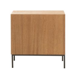 2-dörrars skänk i trä och natur/svart metall, 80x35x80 cm