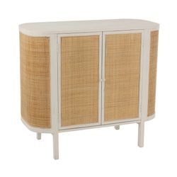 Complete ronde woonkamer in wit hout en natuurlijk rotan | molly