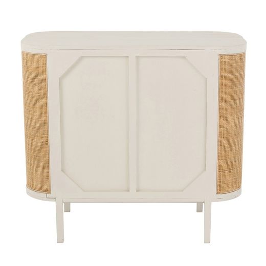 Complete ronde woonkamer in wit hout en natuurlijk rotan | molly