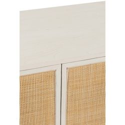 Complete ronde woonkamer in wit hout en natuurlijk rotan | molly