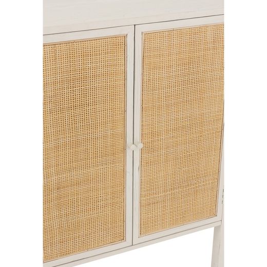 Complete ronde woonkamer in wit hout en natuurlijk rotan | molly
