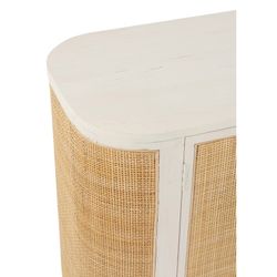 Complete ronde woonkamer in wit hout en natuurlijk rotan | molly