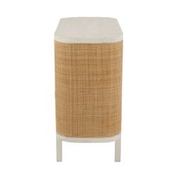 Complete ronde woonkamer in wit hout en natuurlijk rotan | molly
