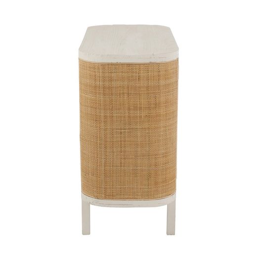 Complete ronde woonkamer in wit hout en natuurlijk rotan | molly