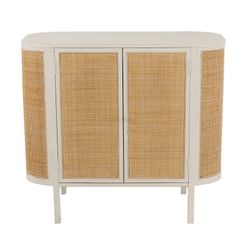 Complete ronde woonkamer in wit hout en natuurlijk rotan | molly